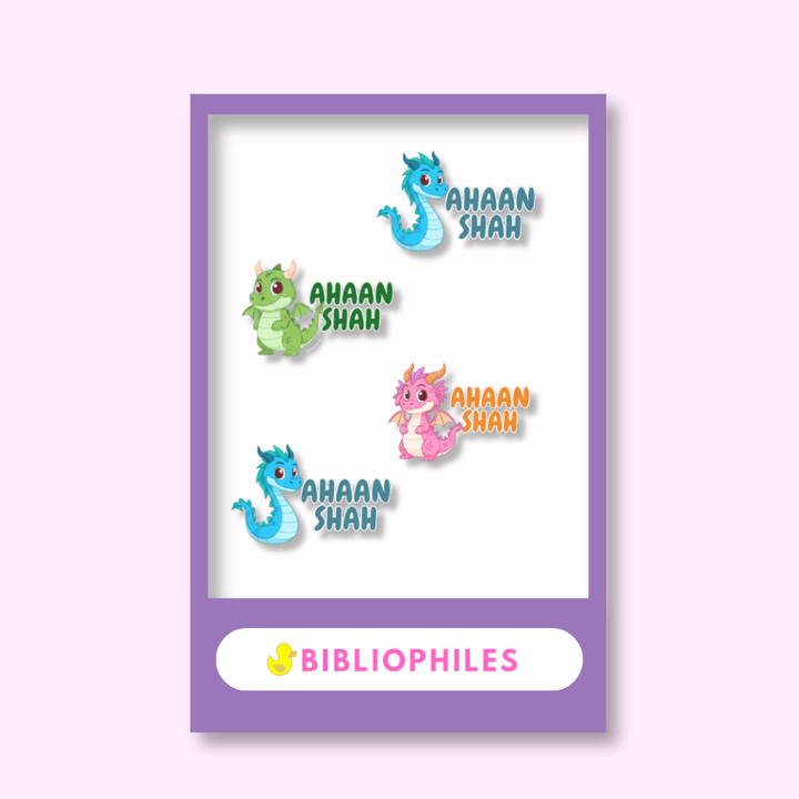 Transparent Labels - Dragon (Personalised) - Bibliophiles