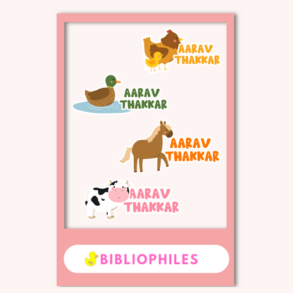 Transparent Labels - Farm (Personalised) - Bibliophiles