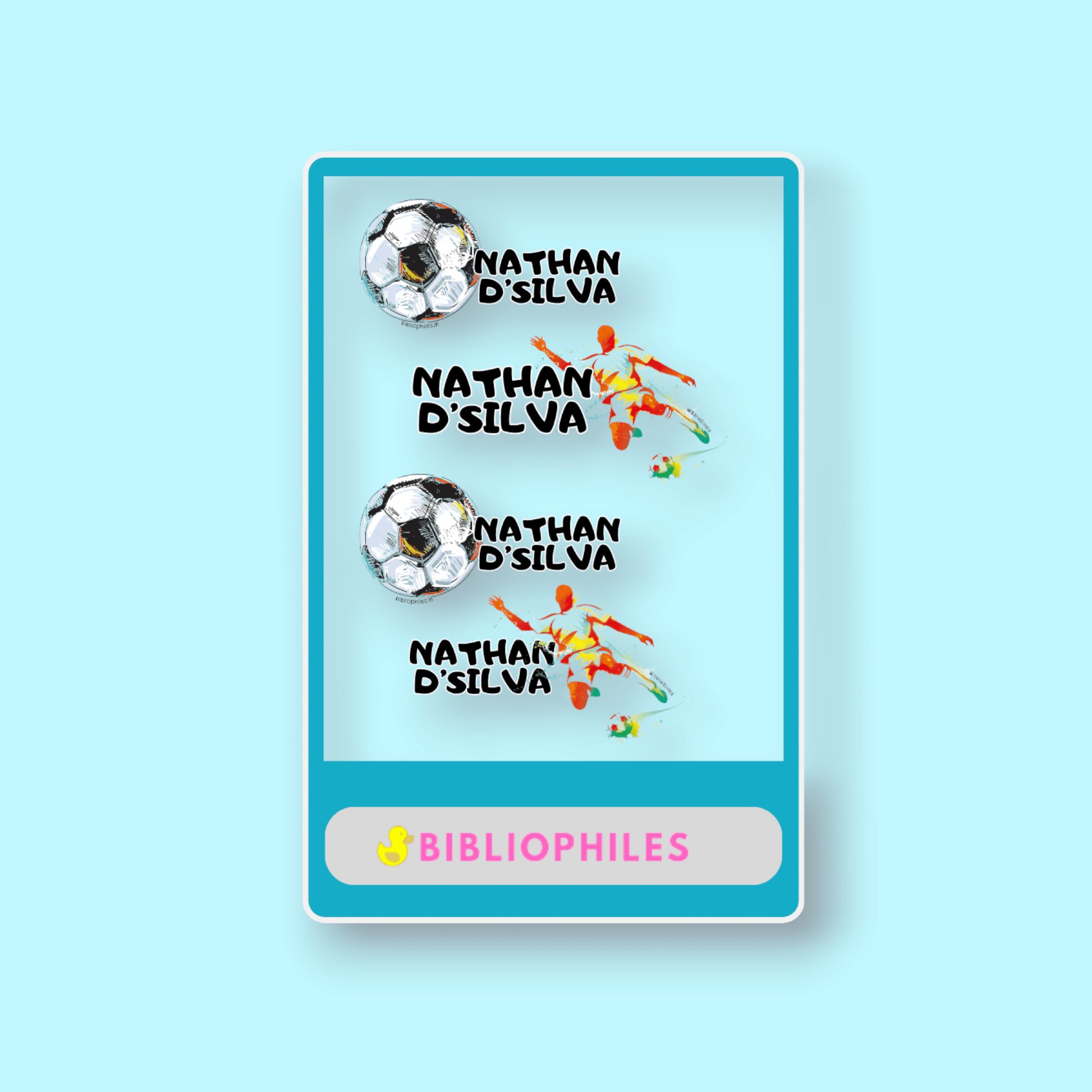 Transparent Labels - Football (Personalised) - Bibliophiles