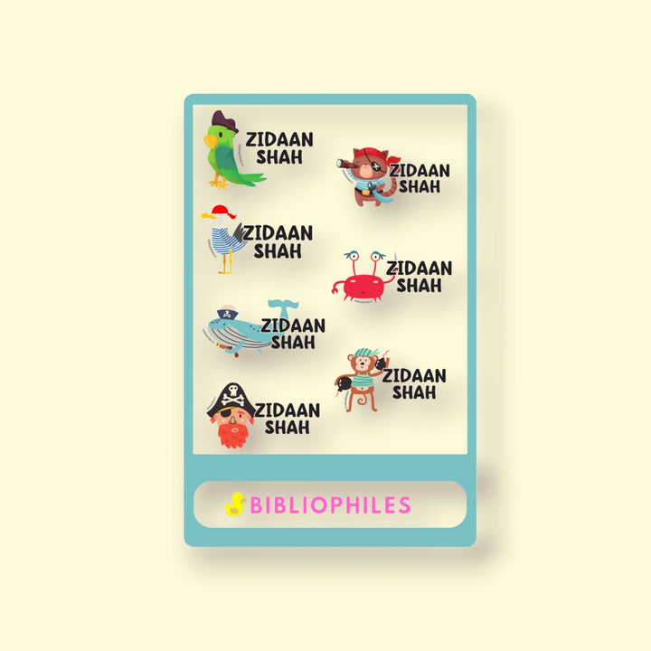 Transparent Labels - Pirates (Personalised) - Bibliophiles