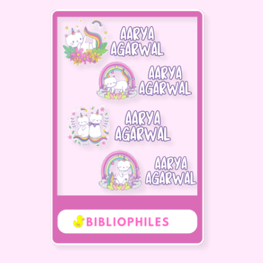 Transparent Labels - Rainbow Cat (Personalised) - Bibliophiles