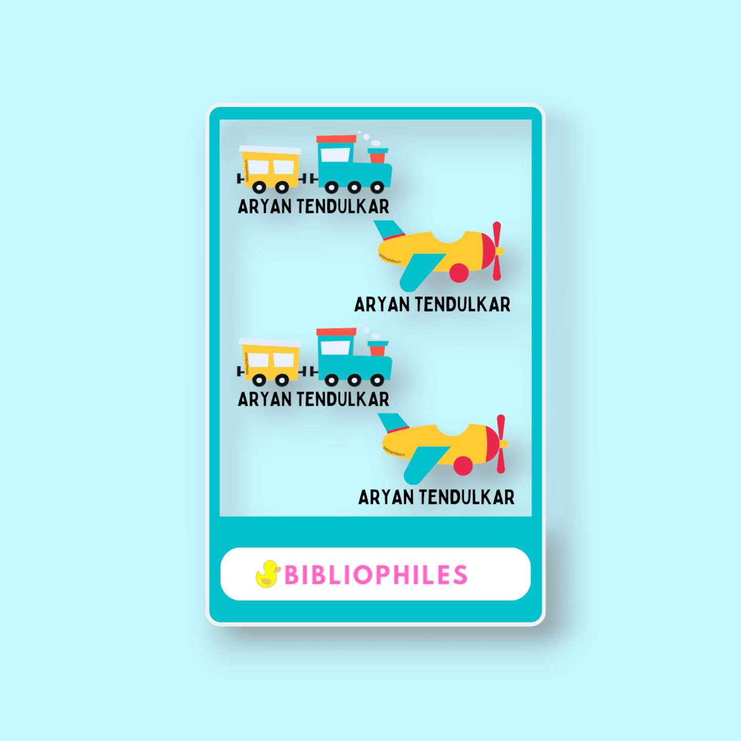 Transparent Labels - Train (Personalised) - Bibliophiles