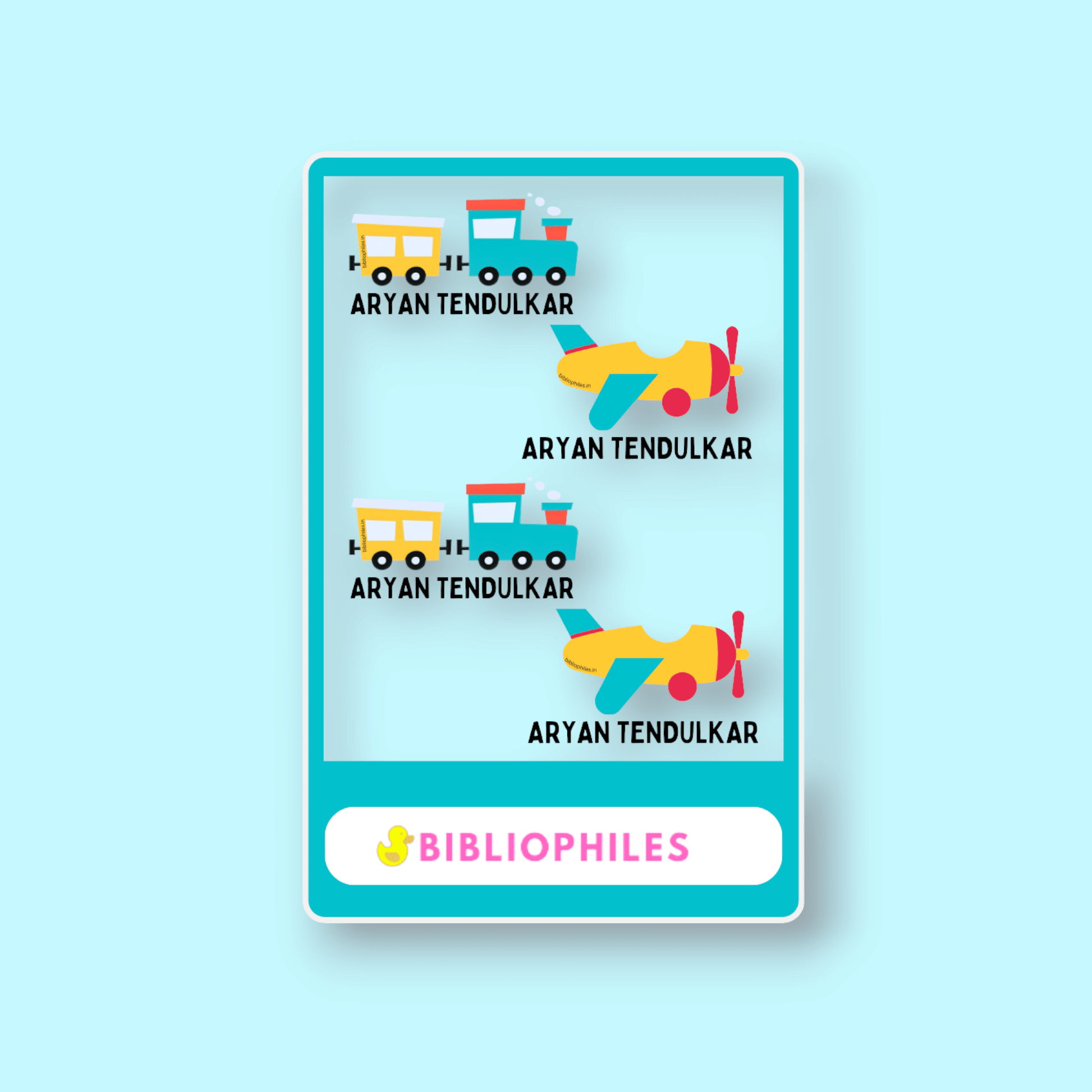 Transparent Labels - Train (Personalised) - Bibliophiles