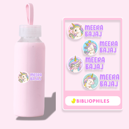 Transparent Labels - UnicornJoy (Personalised) - Bibliophiles