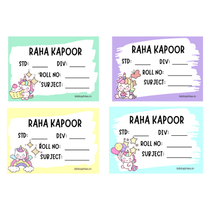 Unicorn Book Labels | Personalised Premium Labels - Bibliophiles