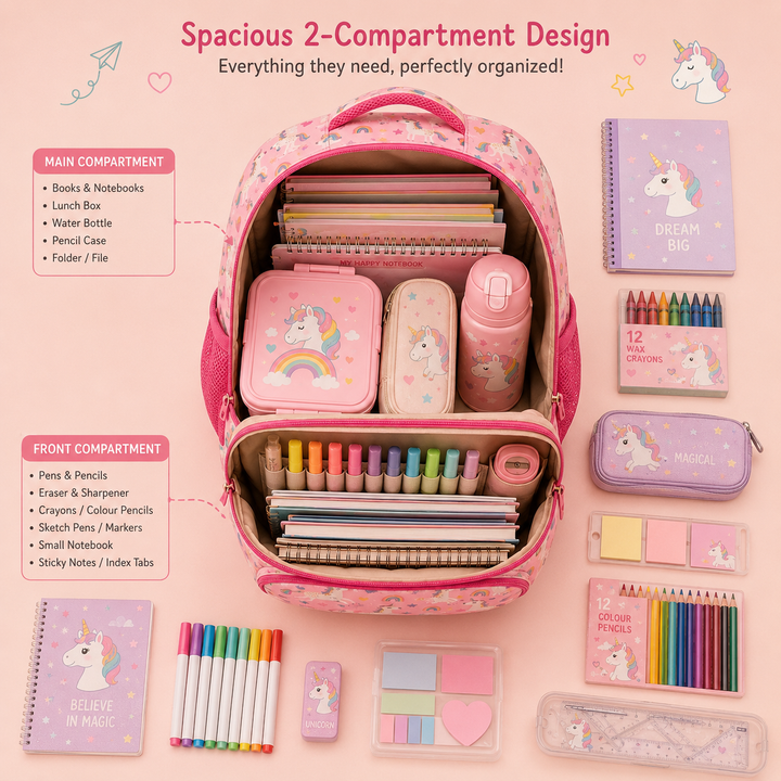 Zootii Personalised Smart Kids School Bag - Unicorn