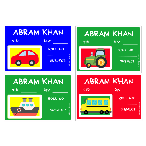 Vehicles Book Labels | Personalised Premium Labels - Bibliophiles