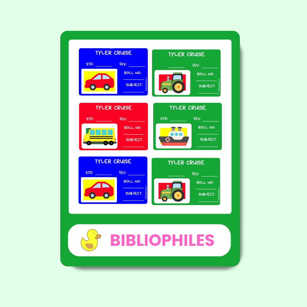 Vehicles Book Labels | Personalised Premium Labels - Bibliophiles