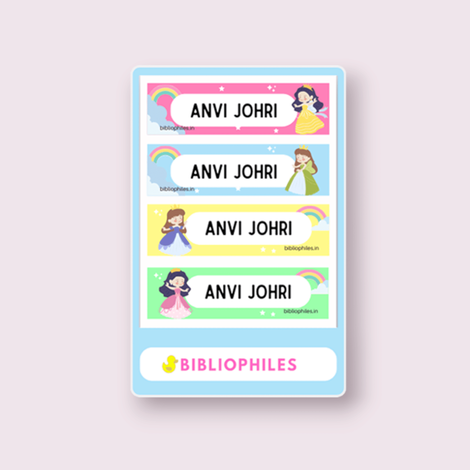 Waterproof Personalised Stickers - Bibliophiles