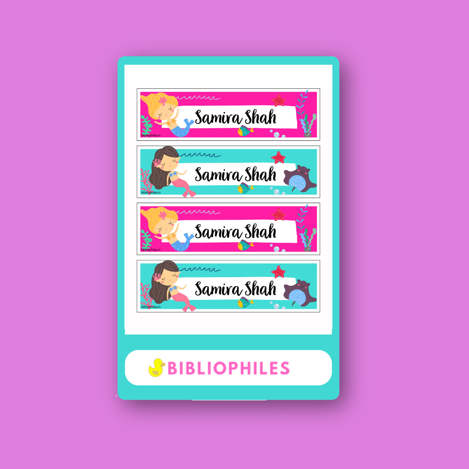 Waterproof name stickers