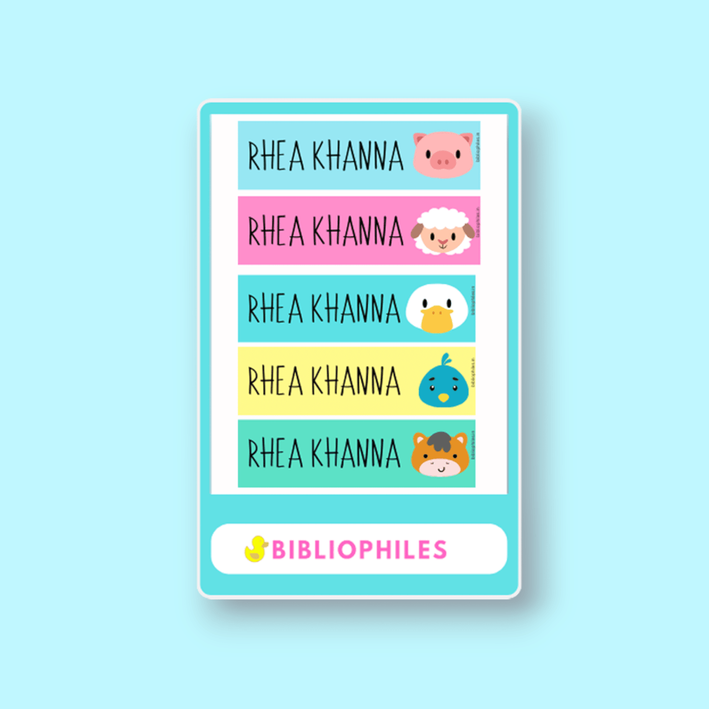 Waterproof name stickers