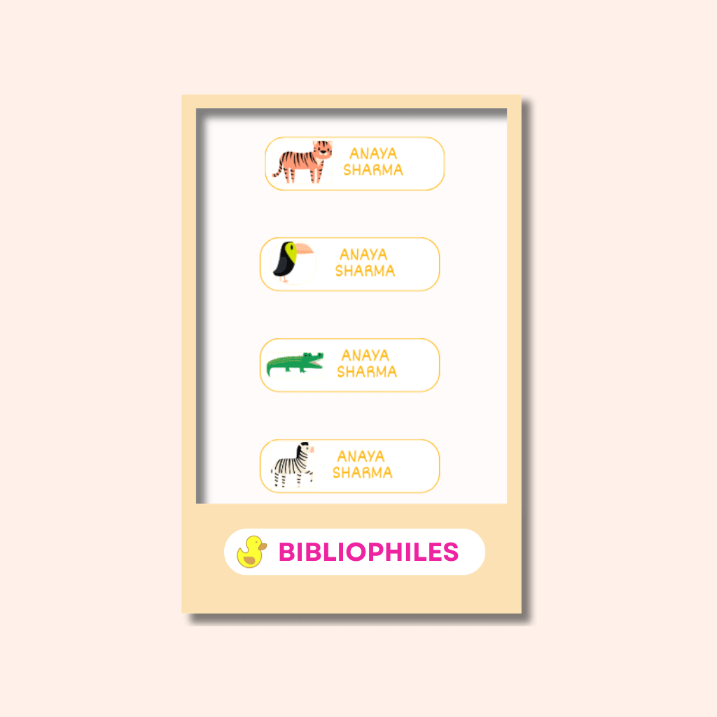 Wild Animals Personalized Clothes Stickers - Bibliophiles