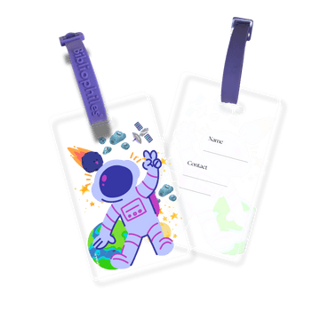 Personalized bag tags for kids astronaut design