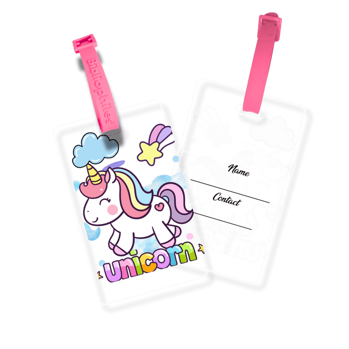 Writable Bag Tags - Baby Unicorn ( Pack of 2) - Bibliophiles