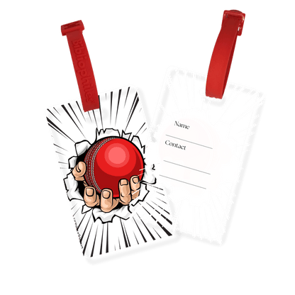 Personalized bag tags for kids cricket design