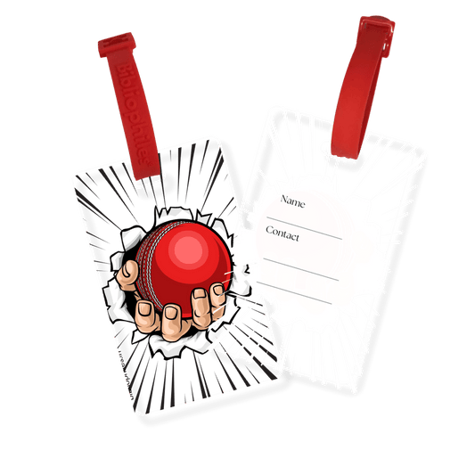 Personalized bag tags for kids cricket design