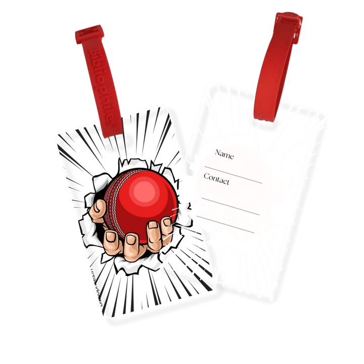 Personalized bag tags for kids cricket design