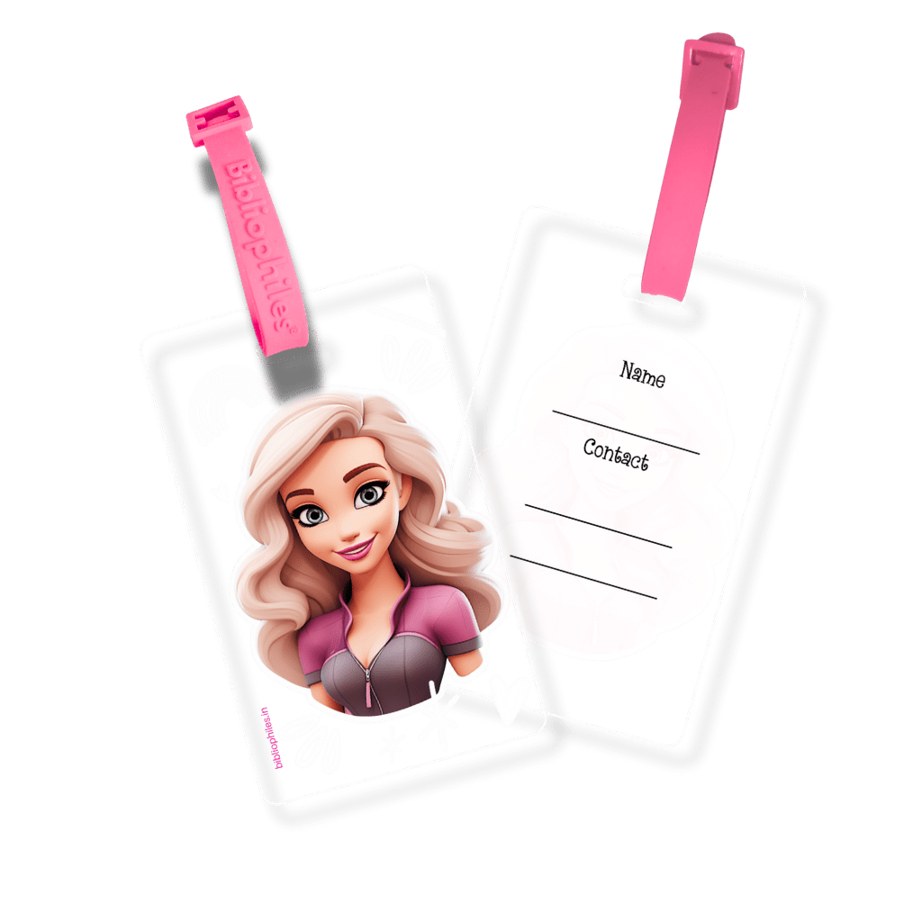 Writable Bag Tags - Cute Girl ( Pack of 2) - Bibliophiles