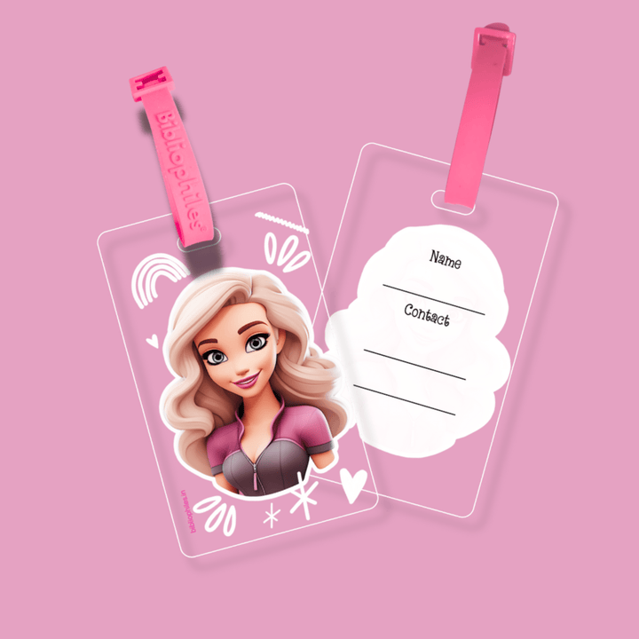 Writable Bag Tags - Cute Girl ( Pack of 2) - Bibliophiles