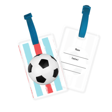 Personalized bag tags for kids football design