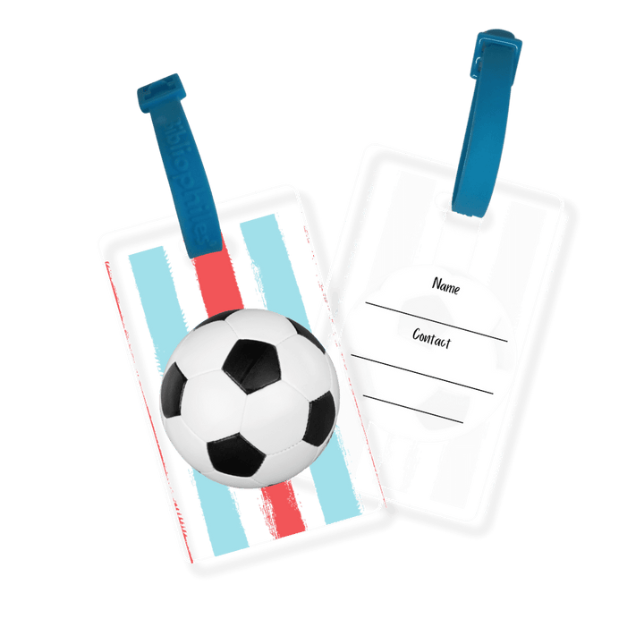 Personalized bag tags for kids football design