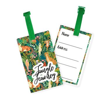 Personalized bag tags for kids jungle journey