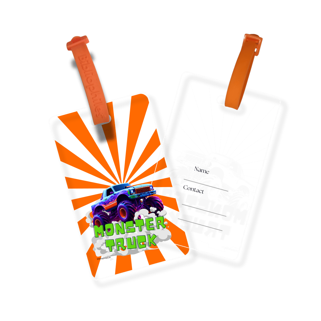 Personalized bag tags for kids monster car