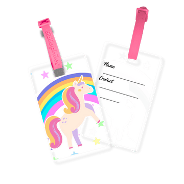 Writable Bag Tags - Rainbow Unicorn ( Pack of 2) - Bibliophiles