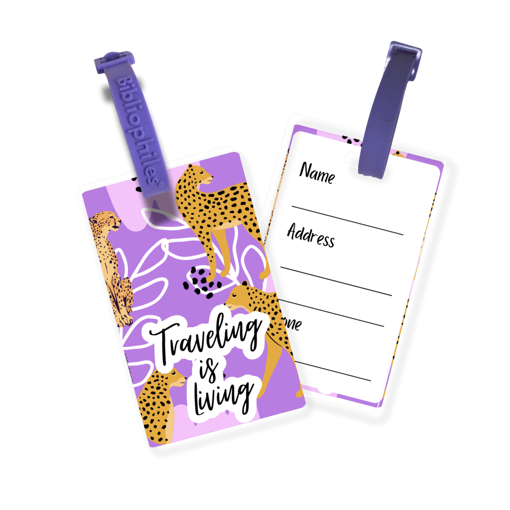 Personalized bag tags for kids travel theme