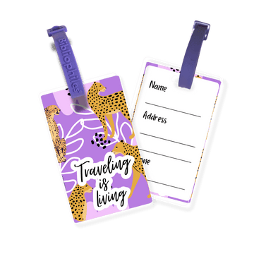 Personalized bag tags for kids travel theme