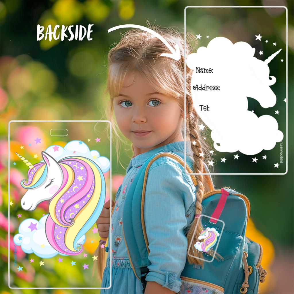 Transparent bag tags for kids