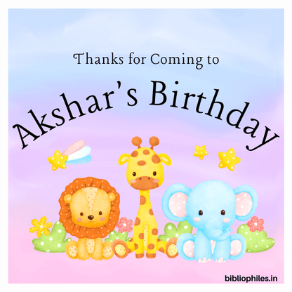 Zoo Personalised Gift Tag Stickers - Bibliophiles