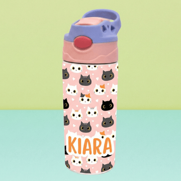 Zootii Personalised Water Bottle (Kittens - PinkBlue) - Bibliophiles