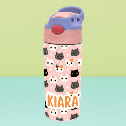 Zootii Personalised Water Bottle (Kittens - PinkBlue) - Bibliophiles