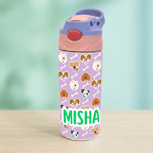 Zootii Personalised Water Bottle (Puppies - PinkBlue) - Bibliophiles