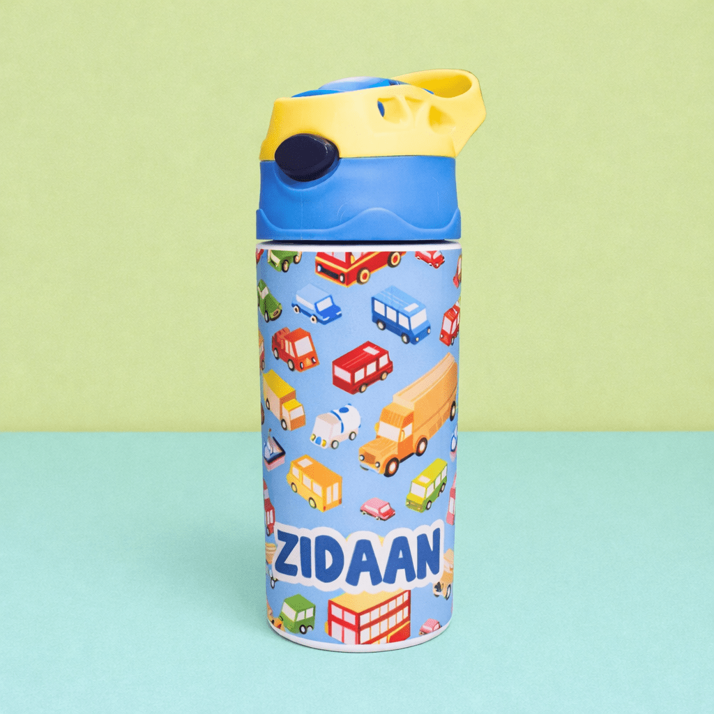 Zootii Personalised Water Bottle (Vehicles) - Bibliophiles