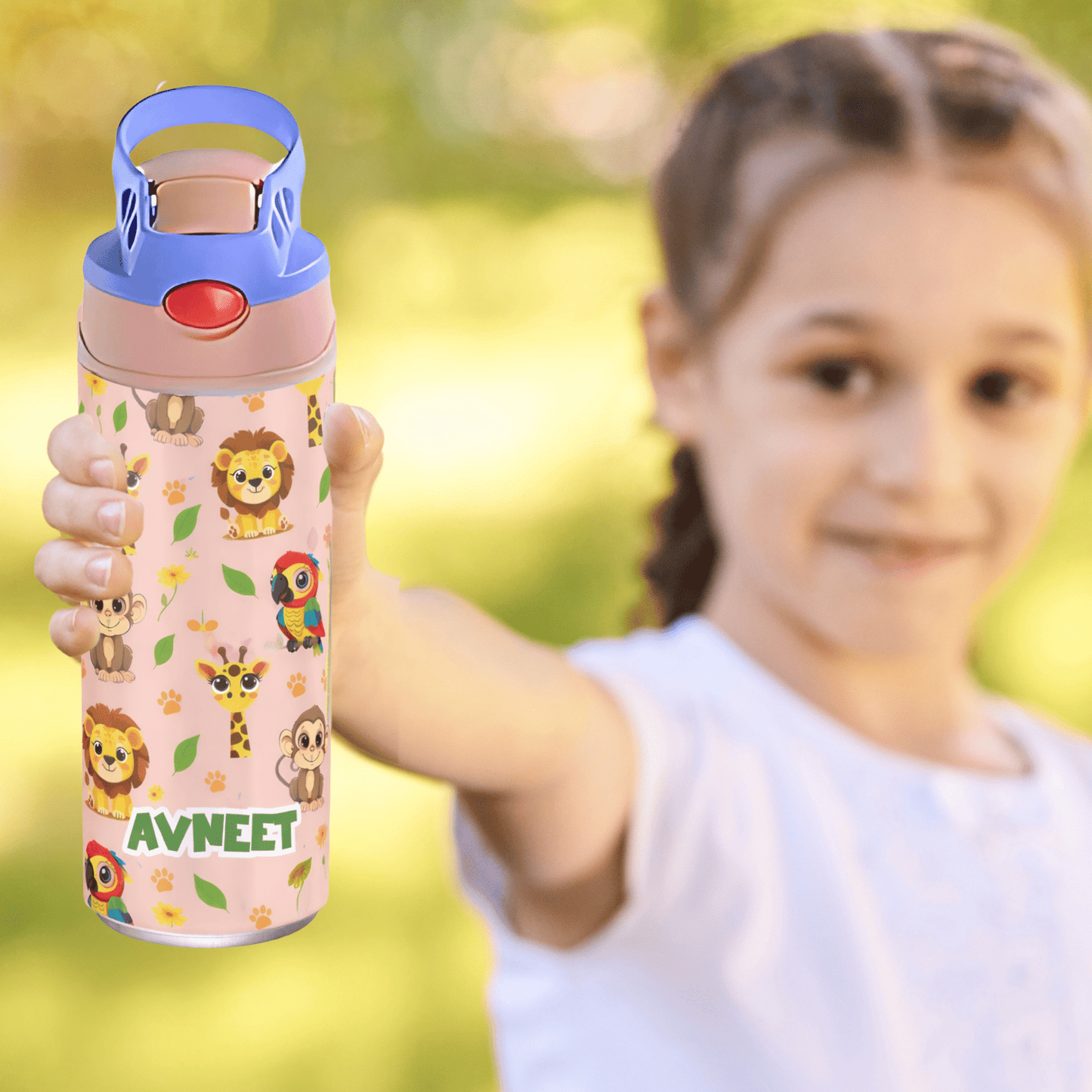 Zootii Personalised Water Bottle (Zootii - Peach) - Bibliophiles
