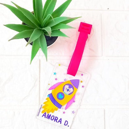 Luggage Tag - Rocket (Transparent Tag) - Bibliophiles