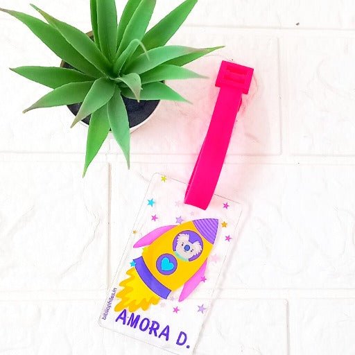 Luggage Tag - Rocket (Transparent Tag) - Bibliophiles